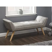 GFW Milan Light Grey Fabric Bench