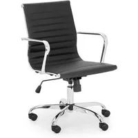 Julian Bowen Gio Black Faux Leather and Chrome Office Chair