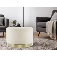 LPD Lara Large Cream and Gold Fabric Bedroom Stool