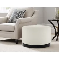LPD Lara Large Ivory and Black Fabric Bedroom Stool