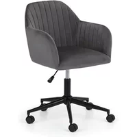 Julian Bowen Kahlo Grey Velvet and Black Office Chair