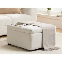 Birlea Milo White Boucle Fabric Ottoman Storage Footstool