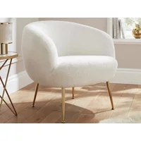 GFW Ada Cream Boucle Fabric Accent Chair