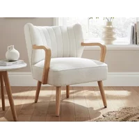 GFW Enzo Cream Boucle Fabric Accent Chair