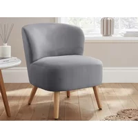 GFW Evie Grey Velvet Fabric Accent Chair