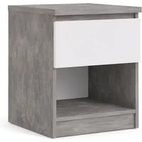 Furniture To Go Naia Grey and White High Gloss 1 Drawer Small Bedside Table