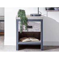 GFW Boston Grey Wood Effect 1 Drawer Lamp Table