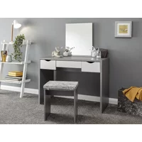 GFW Elizabeth Grey and White Dressing Table and Stool
