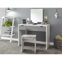 GFW Elizabeth White and Grey Dressing Table and Stool
