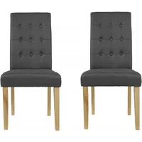 LPD Roma Set of 2 Grey Fabric Dining Chairs