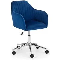 Julian Bowen Kahlo Blue Velvet and Chrome Office Chair