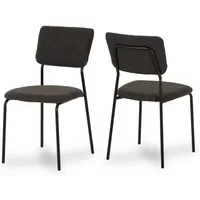 Seconique Sheldon Set of 4 Grey Boucle Fabric Dining Chairs
