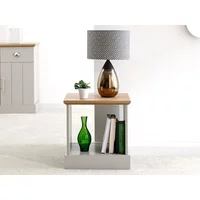 GFW Kendal Grey and Oak Lamp Table