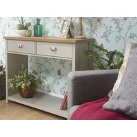 GFW Lancaster Grey and Oak 2 Drawer Console Table