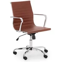 Julian Bowen Gio Brown Faux Leather and Chrome Office Chair
